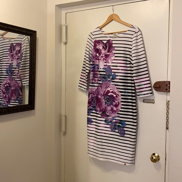 Beige by eci Dresses & Skirts - NEVER WORN! Long sleeve Beige by Eci striped dress